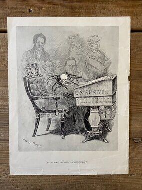 Political Cartoon, W.A. Rogers, Antique Print